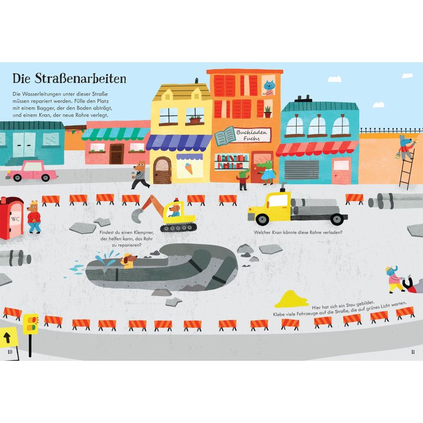 Usborne Verlag - Mein Immer-wieder-Stickerbuch: Bagger und Kräne