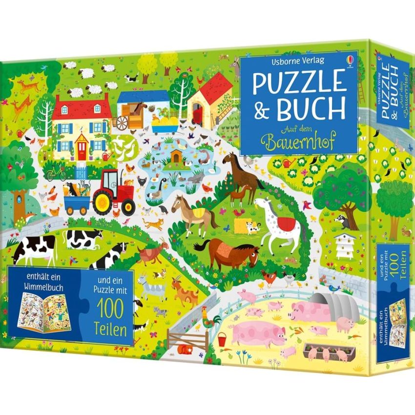 Usborne Verlag - Puzzle & Buch: Auf dem Bauernhof