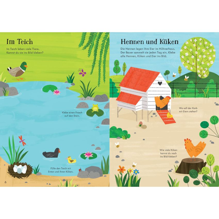 Usborne Verlag - Mein Immer-wieder-Stickerbuch: Auf dem Bauernhof