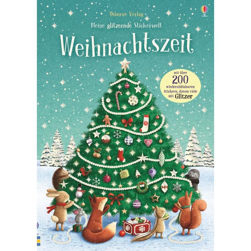 Usborne Verlag - Meine glitzernde Stickerwelt: Weihnachtszeit