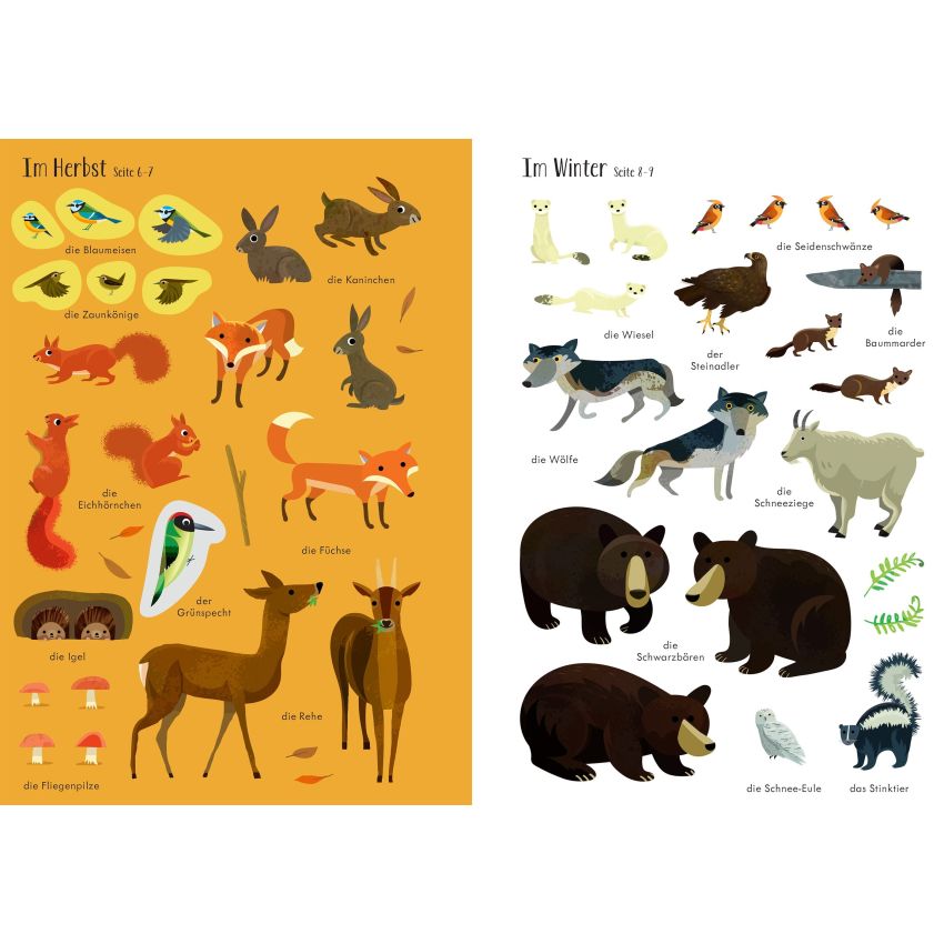 Usborne Verlag - Mein Immer-wieder-Stickerbuch: Im Wald