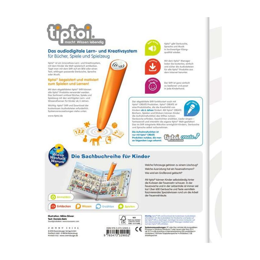 Ravensburger tiptoi® - Wieso? Weshalb? Warum? Unterwegs mit der Feuerwehr