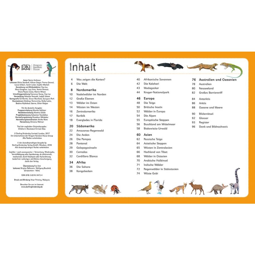 Dorling Kindersley - Tier-Atlas für Kinder (Mit Mega- Poster)