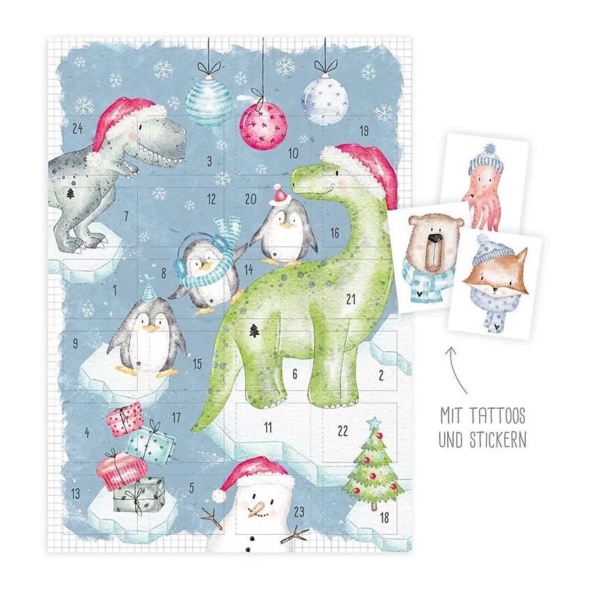 Adventskalender Tattoos Dinos