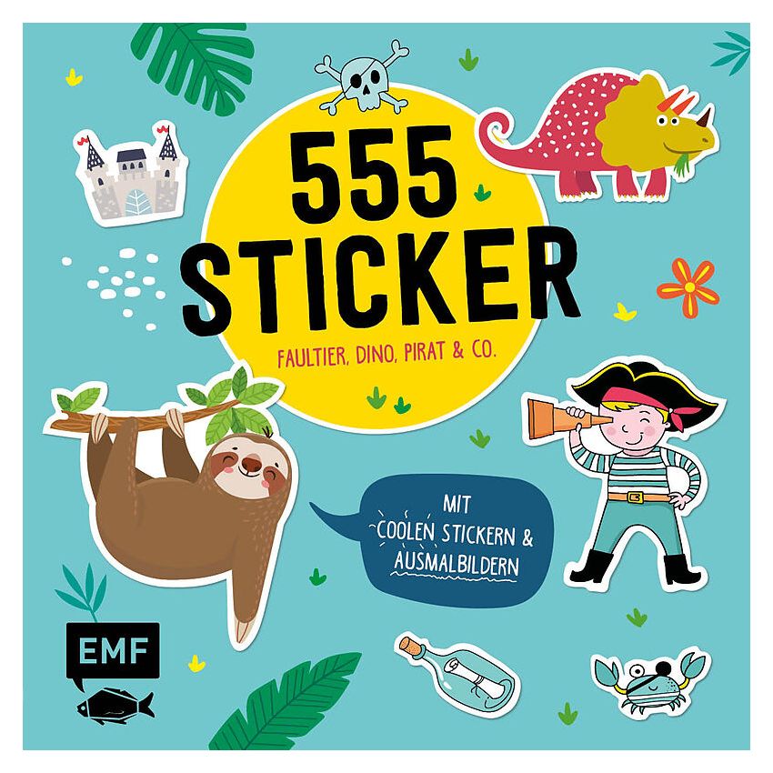 EMF Verlag - 555 Sticker – Faultier, Dino, Pirat und Co.