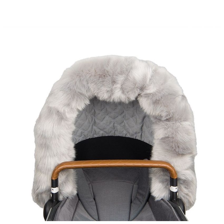Bjällra of Sweden - Kinderwagen Pelzumrandung Grau