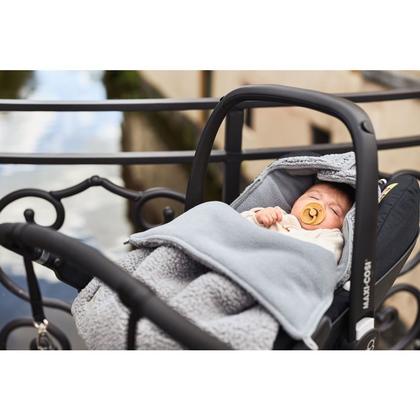 Jollein - Autoschale Fusssack Teddy Storm Grey