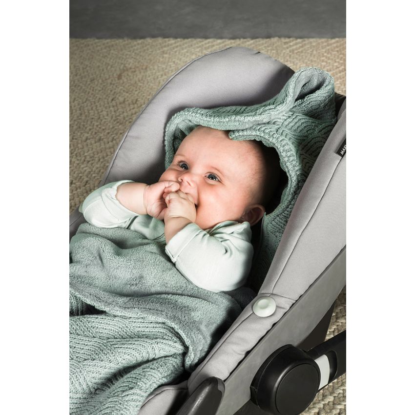 Jollein - Autoschale Fusssack Strickoptik River Ash Green