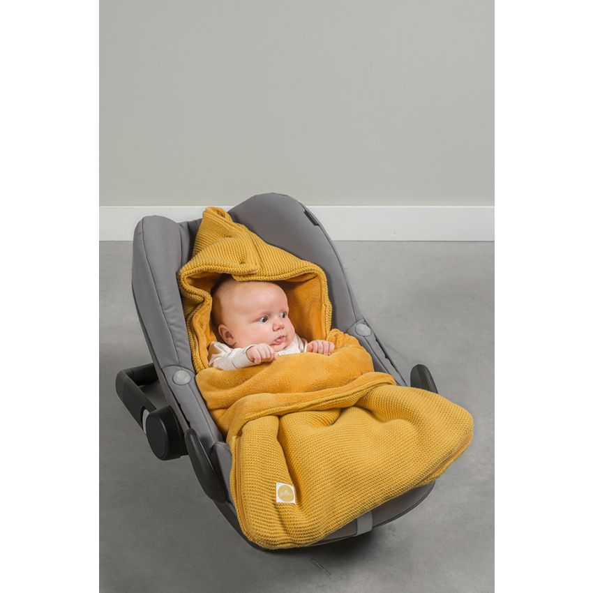 Jollein - Autoschale Fusssack Strickoptik Basic Ocker