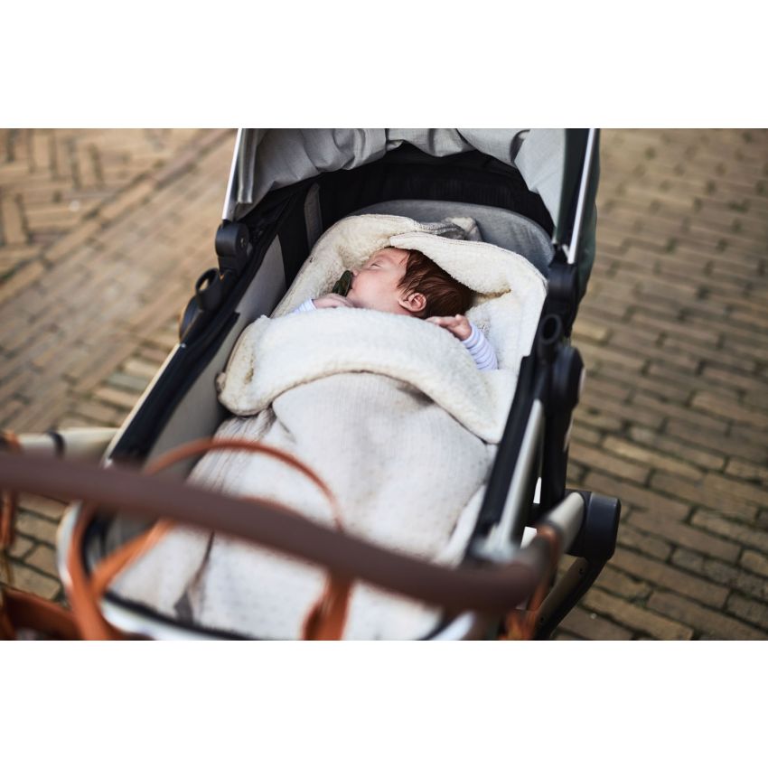 Jollein - Autoschale Fusssack Strickoptik Nougat