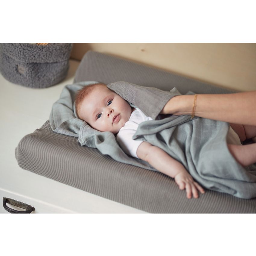 Jollein - Wickelmattenbezug Strick Stone Grey