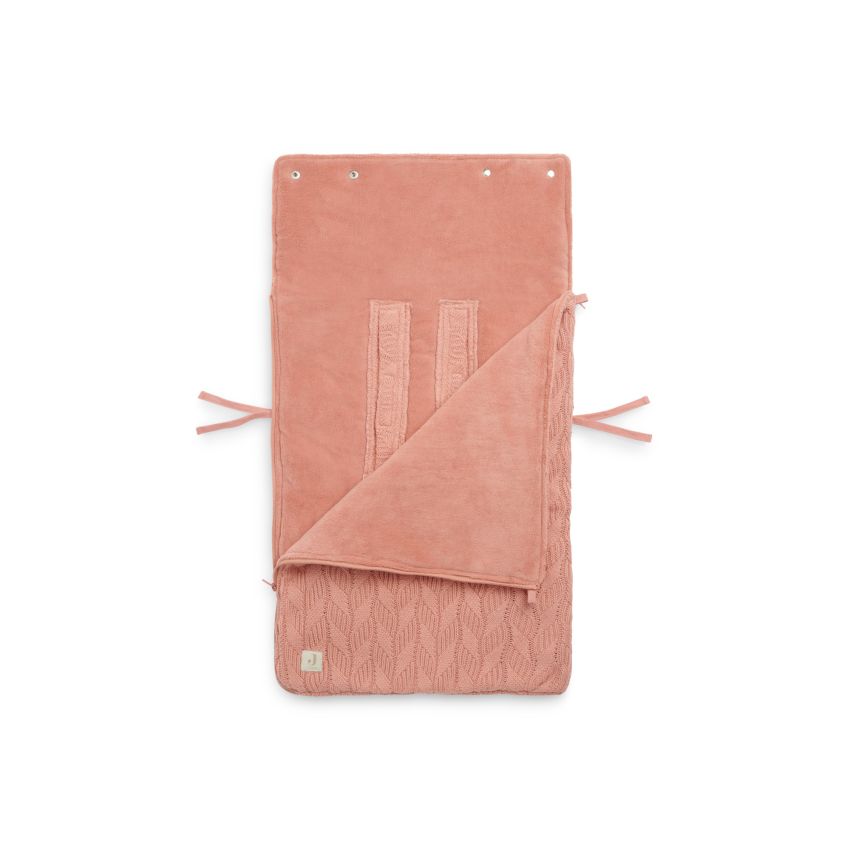 Jollein - Autoschale Fusssack Strickoptik Wellen Rosewood