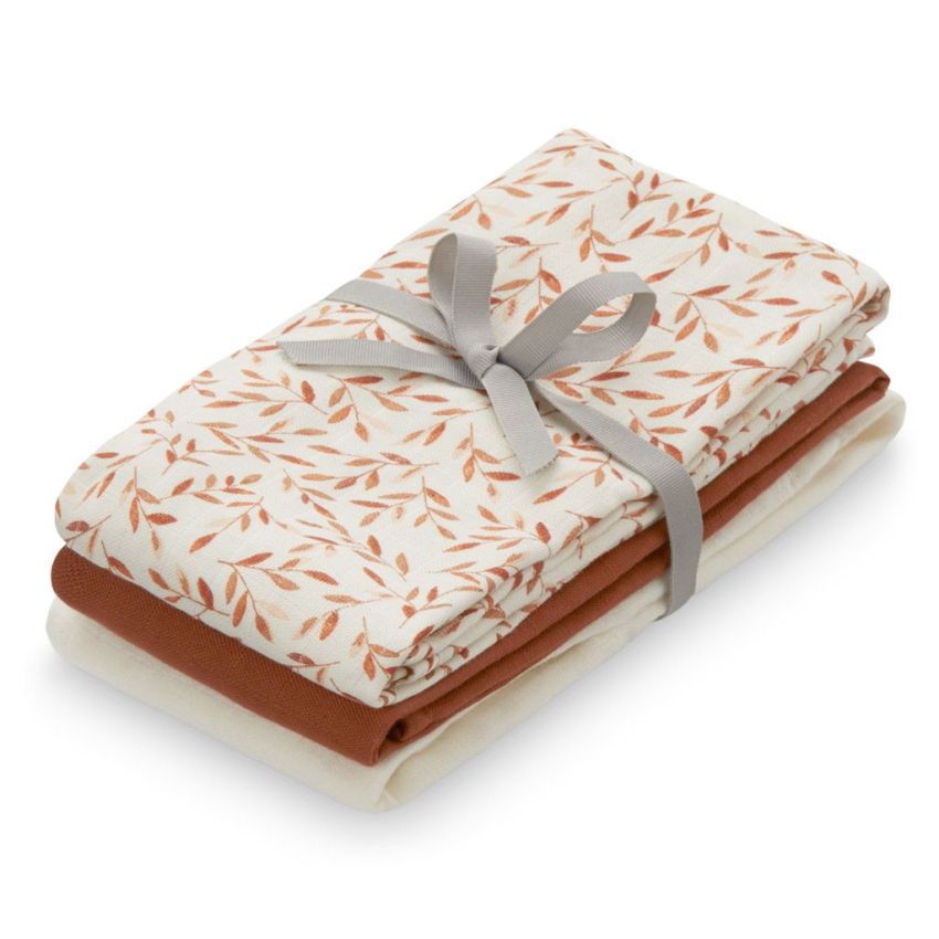 Cam Cam Copenhagen Muslin 3er Set Caramel Leaves, Caramel, Cream