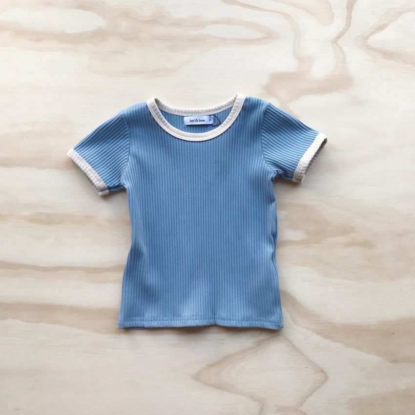 bel&bow - Ribbed Shirt dusty Blue