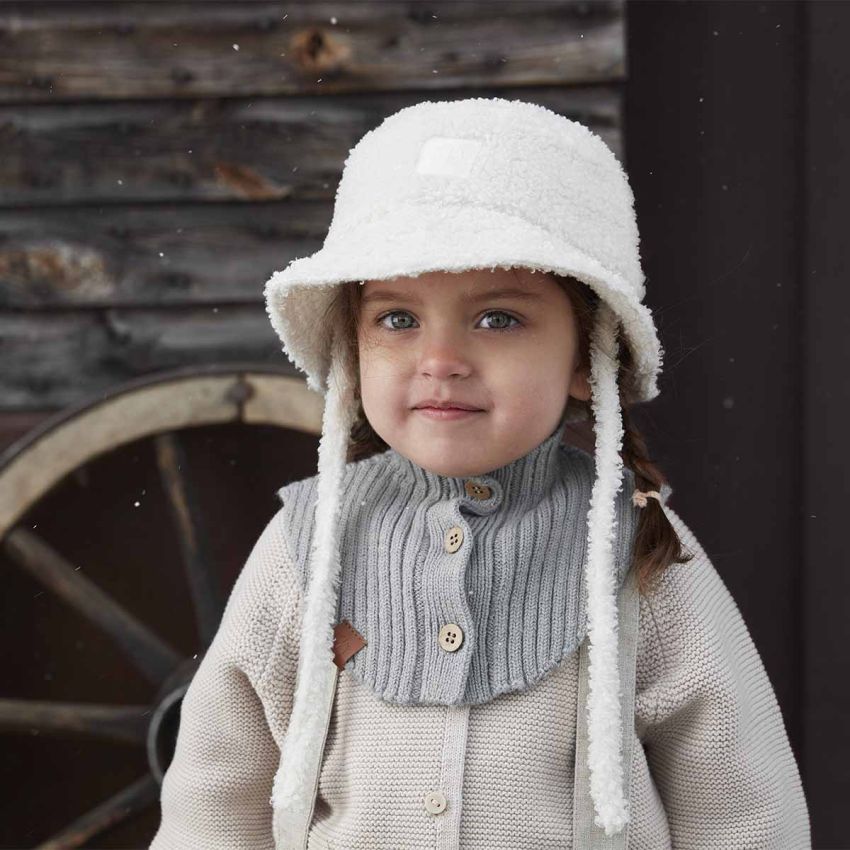 Elodie - Teddy Boucle Weiss Herbst- Winter Hut