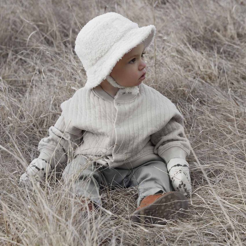 Elodie - Teddy Boucle Weiss Herbst- Winter Hut