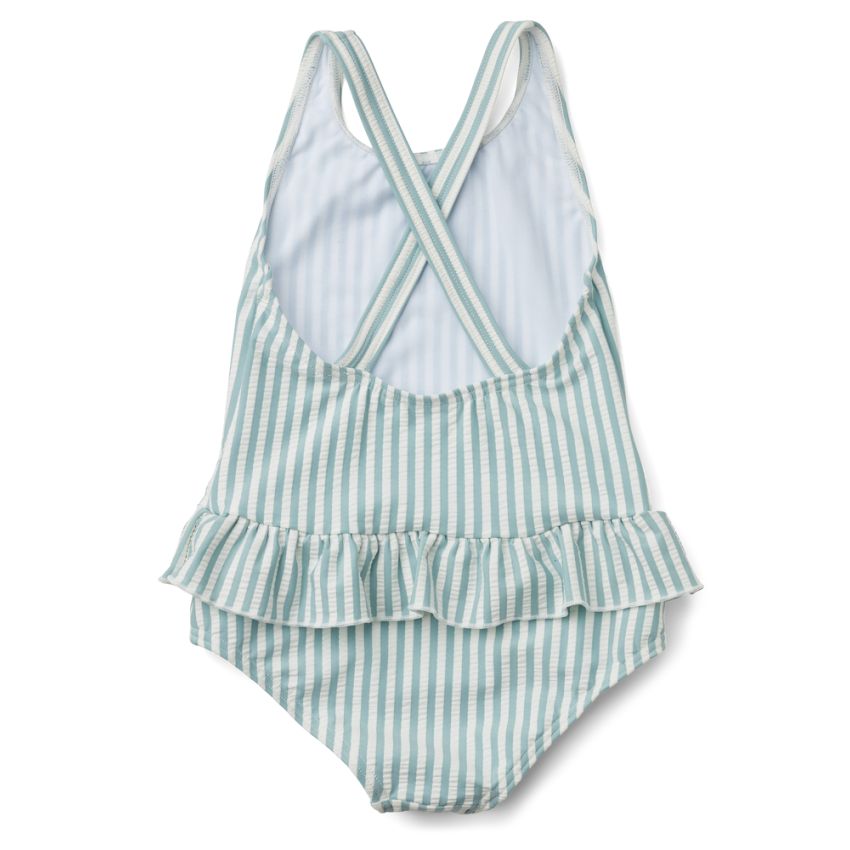 LIEWOOD - Amara Schwimmanzug Streifen Sea Blue White