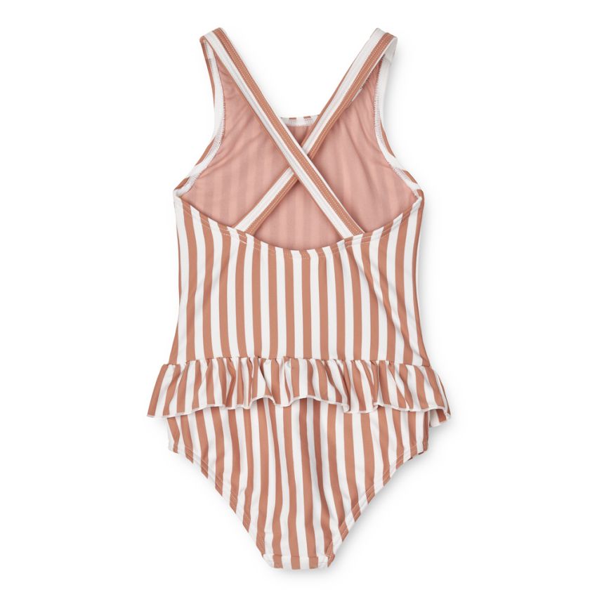 LIEWOOD - Amara Schwimmanzug Streifen Tuscany Rose Creme