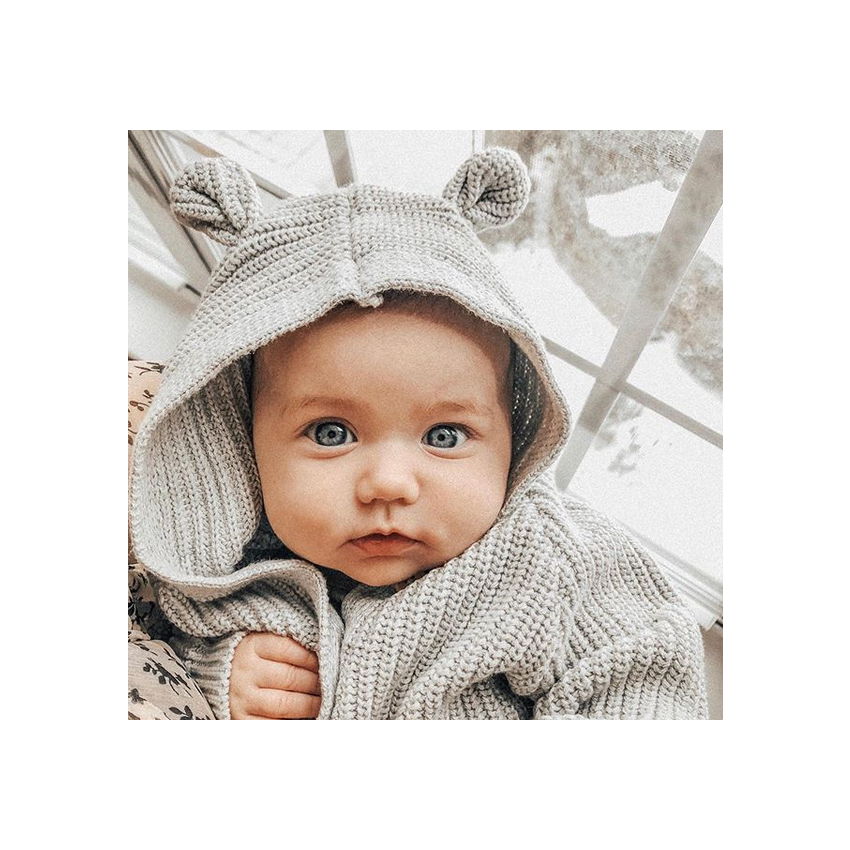 Jamie Kay - Strick Jacke Fleck Teddy grau