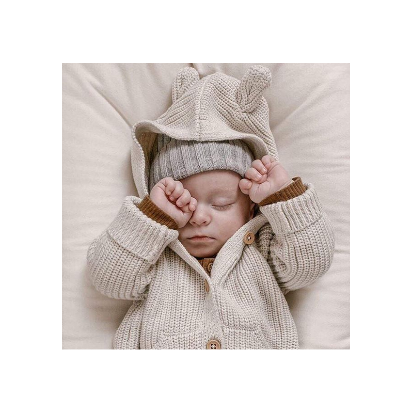 Jamie Kay - Strick Jacke Fleck Teddy grau