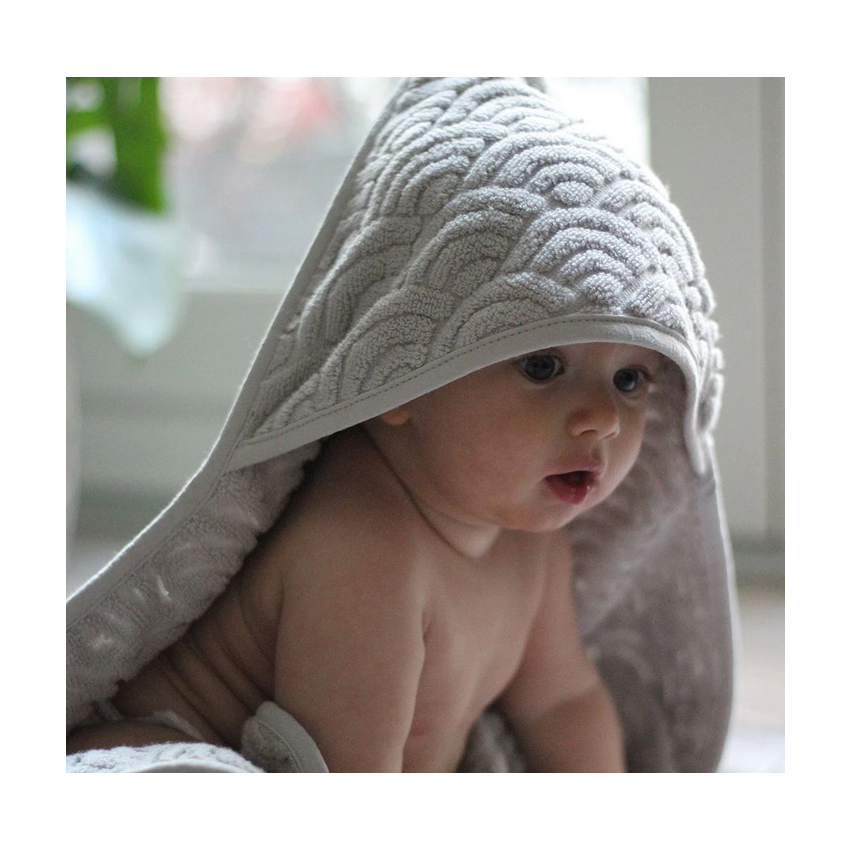 Cam Cam Copenhagen - Kapuzen Badetuch grau Baby