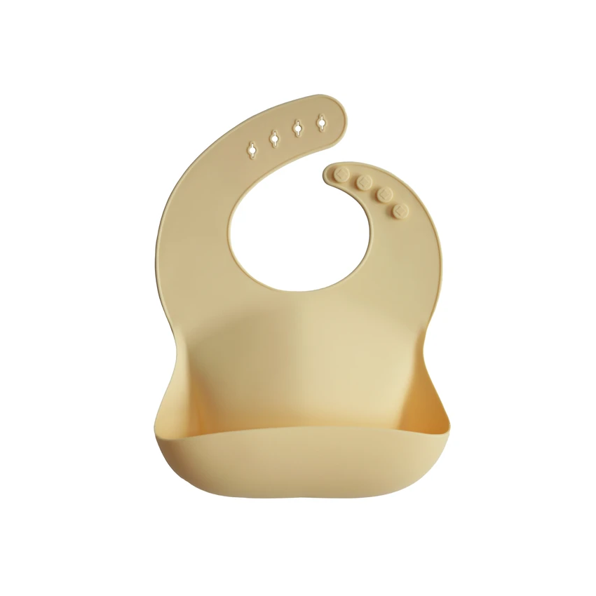 Mushie - Silikon- Lätzchen Hellgelb