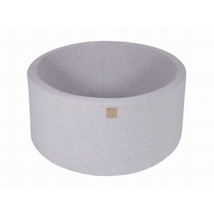 MeowBaby - Bällebad Hellgrau rund ohne Bälle 90x90x40cm