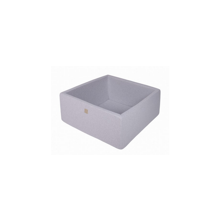 MeowBaby - Bällebad Hellgrau quadratisch ohne Bälle 90x90x40cm