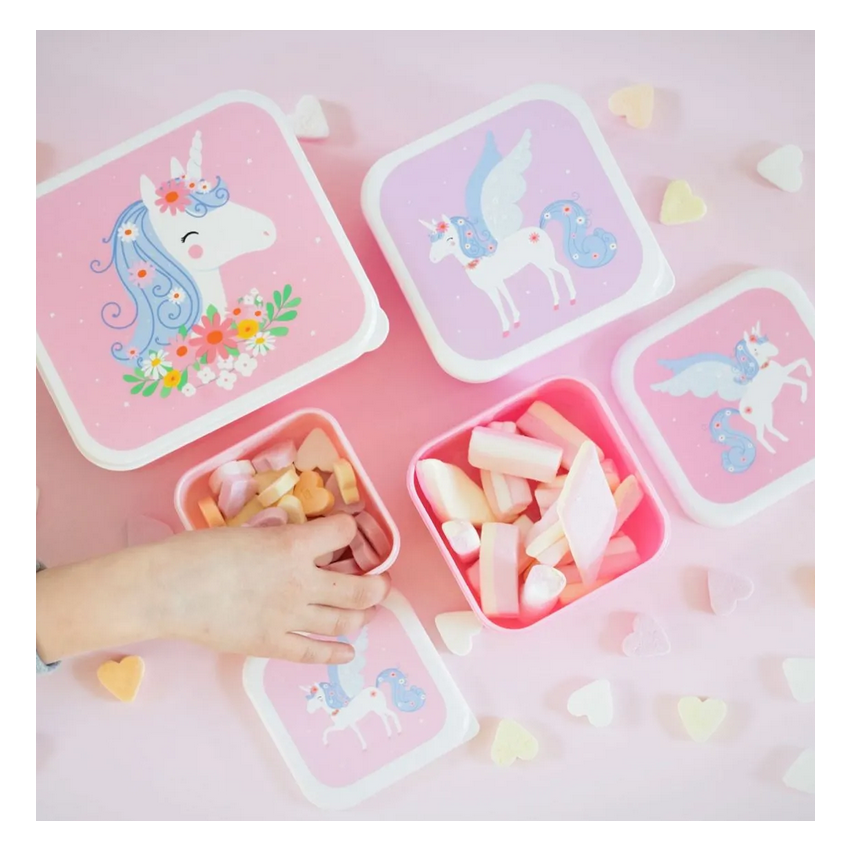 A Little Lovely Company - Brot- und Snackdosen Set: Einhorn