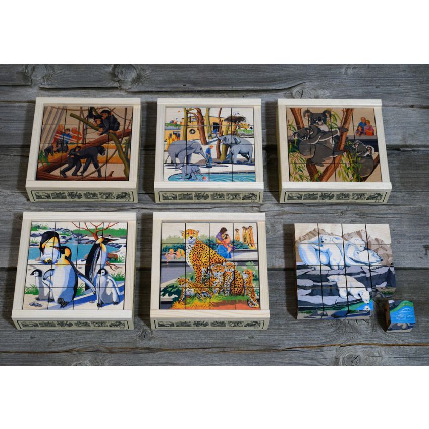 Atelier Fischer Switzerland - Klötzli Puzzle Zoo 16 Teile