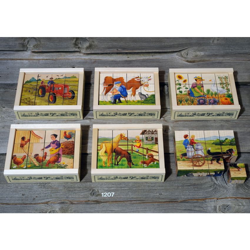 Atelier Fischer Switzerland - Klötzli Puzzle Bauernhof 12 Teile