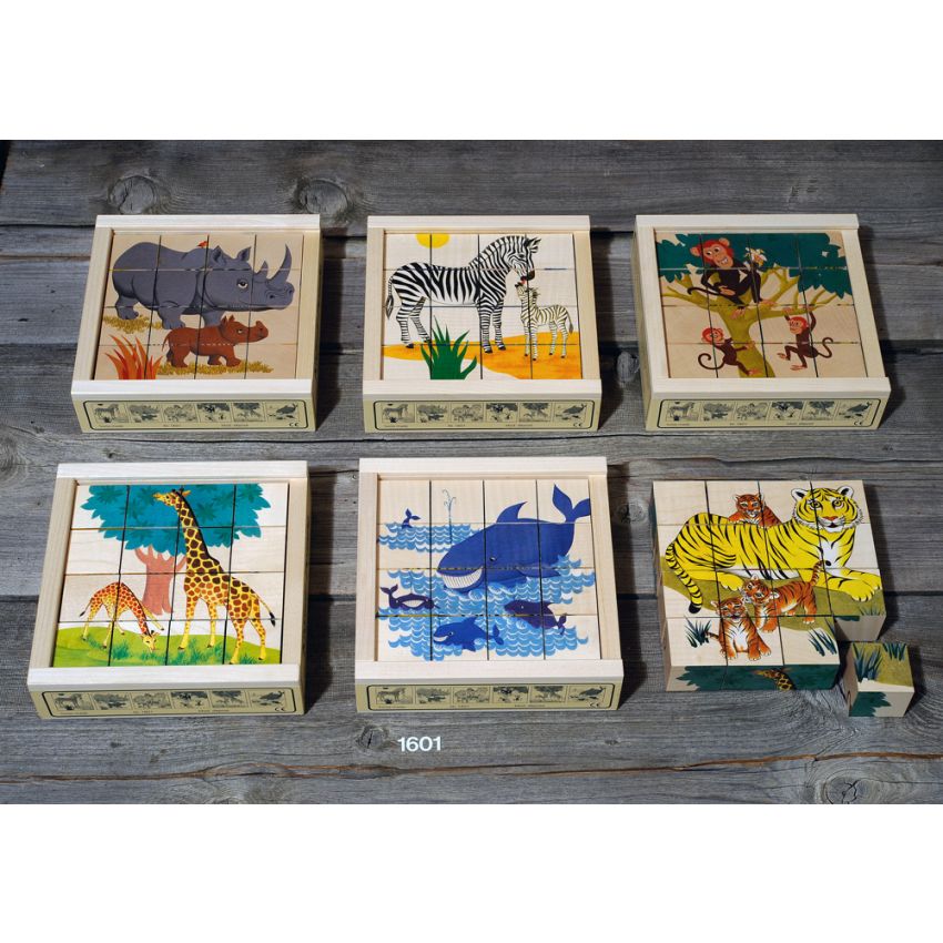 Atelier Fischer Switzerland - Klötzli Puzzle Wildtiere 16 Teile