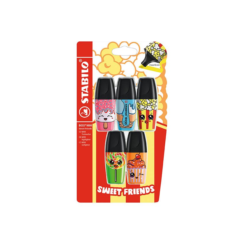STABILO Boss Original - Textmarker MINI Sweet Friends 5er Pack