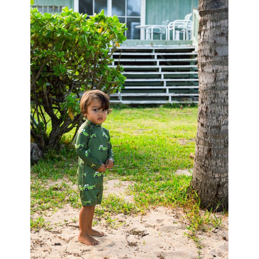 Beach & Bandits - UV Badeoverall Baby Auto Grün