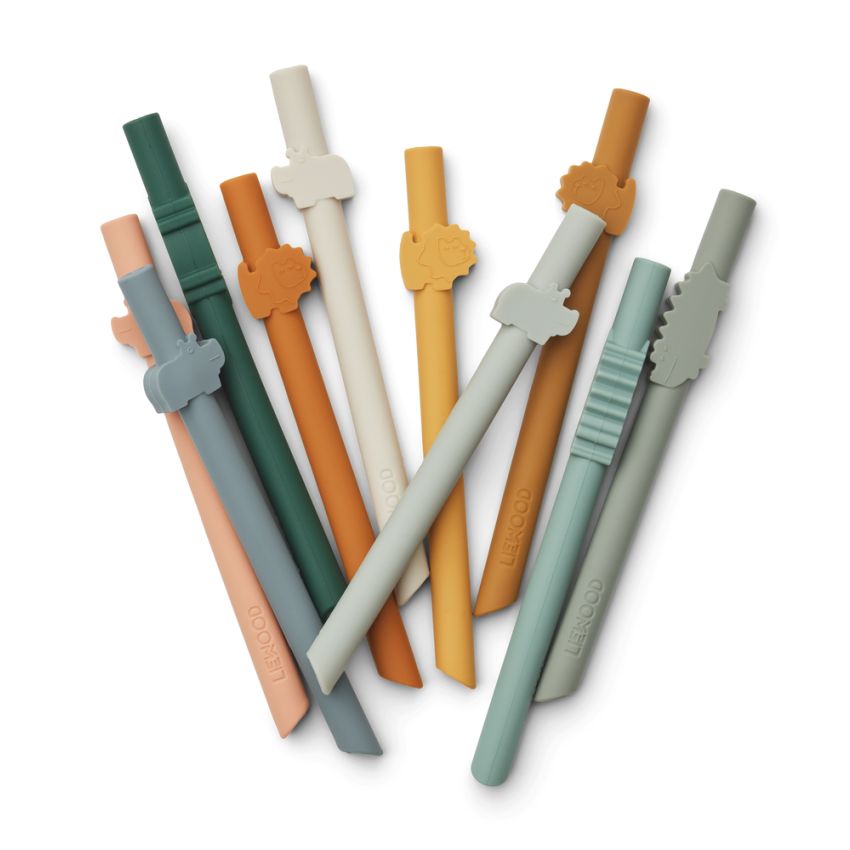 LIEWOOD - Badu Silikon Trinkhalme Set Mustard Mix