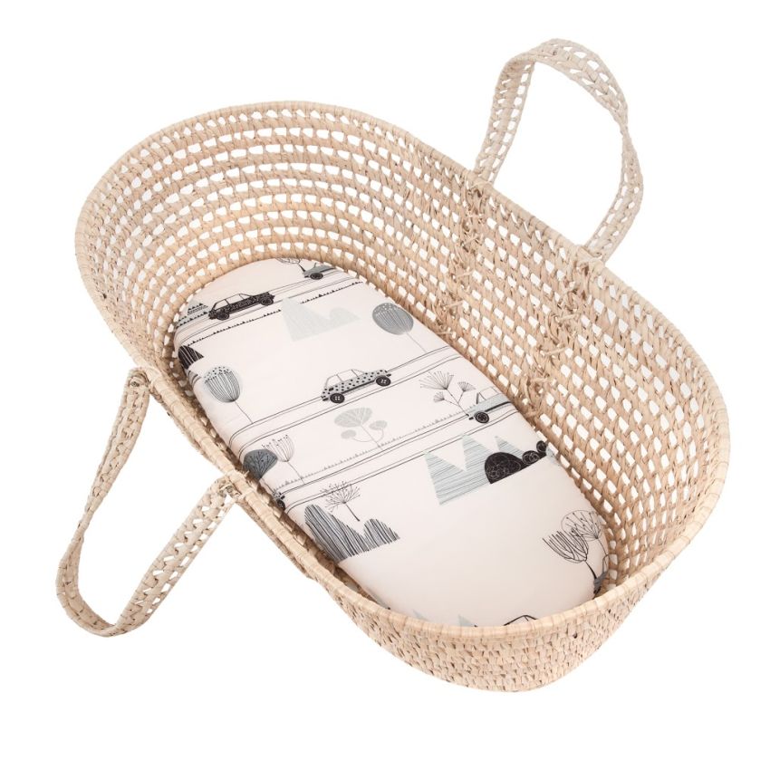 Samiboo - Spanntuch für Wiege / Moseskorb / Kinderwagen Bambino