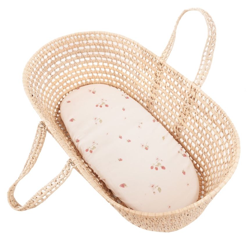 Samiboo - Spanntuch für Wiege / Moseskorb / Kinderwagen Raspberries