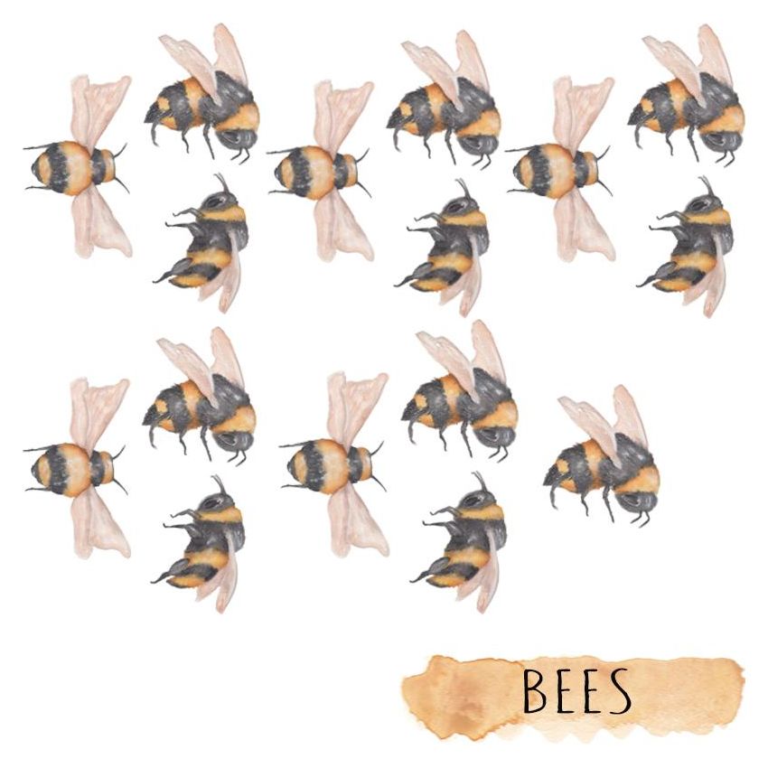 Little Rae Prints - Wandsticker Bienen
