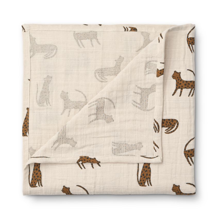 LIEWOOD - Ben Muslin Swaddle Leopard