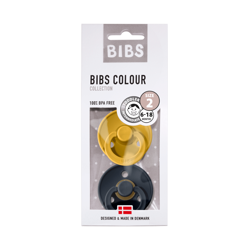 BIBS - Mustard / Dark Denim Gr. 1