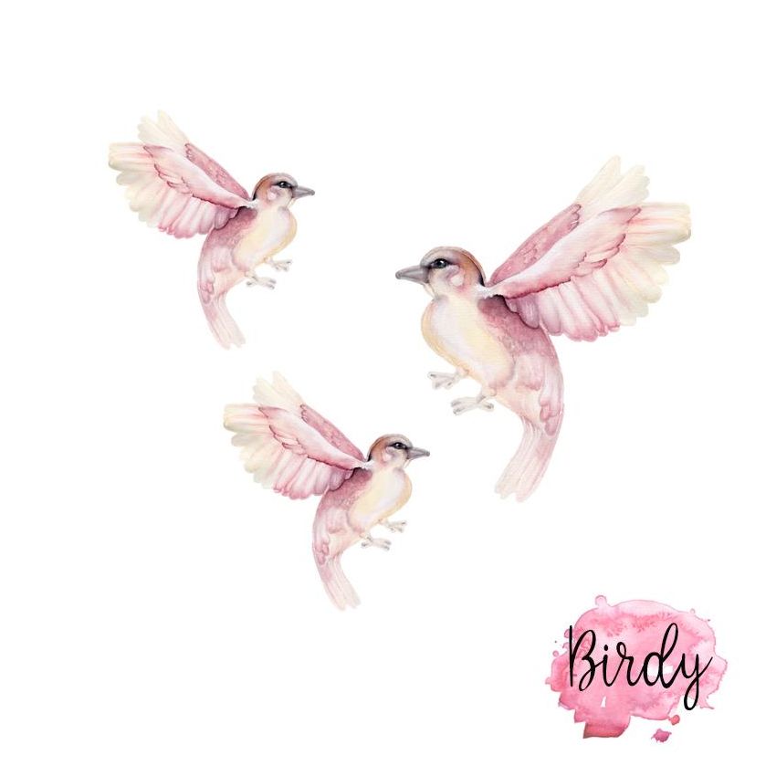 Little Rae Prints - Wandsticker Birdy Set