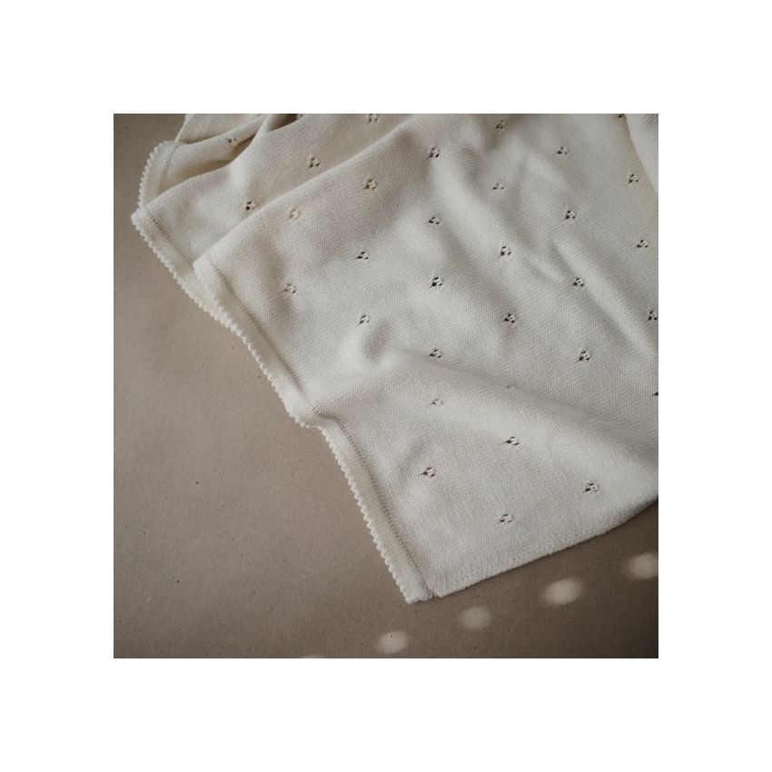 Mushie - Strickdecke Pointelle Ivory