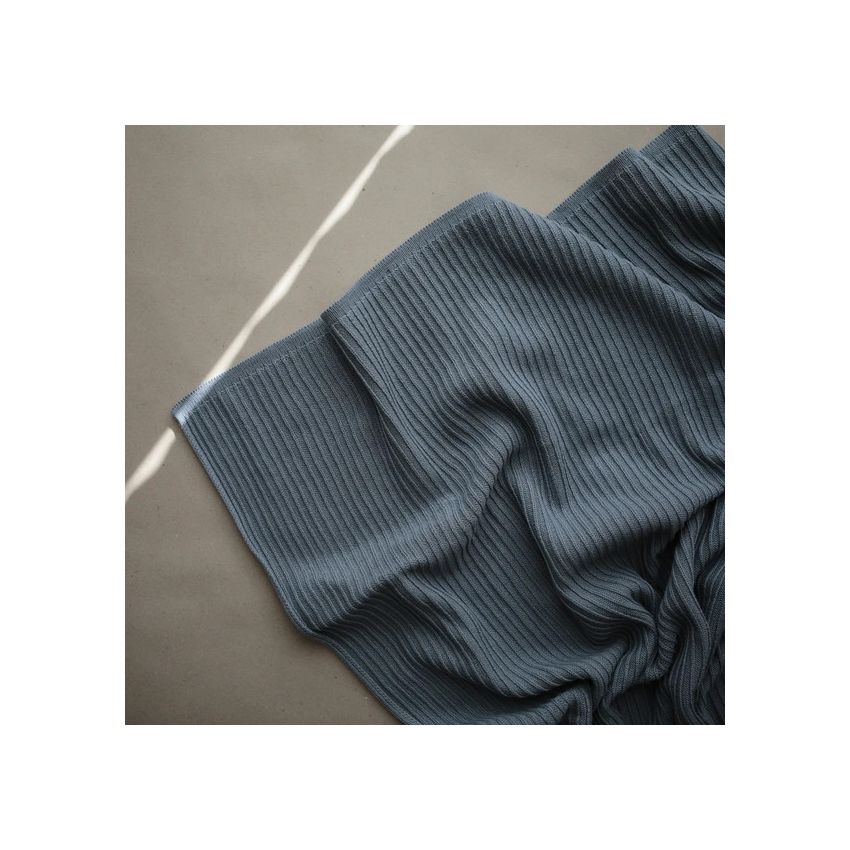 Mushie - Strickdecke Ripped Smoke