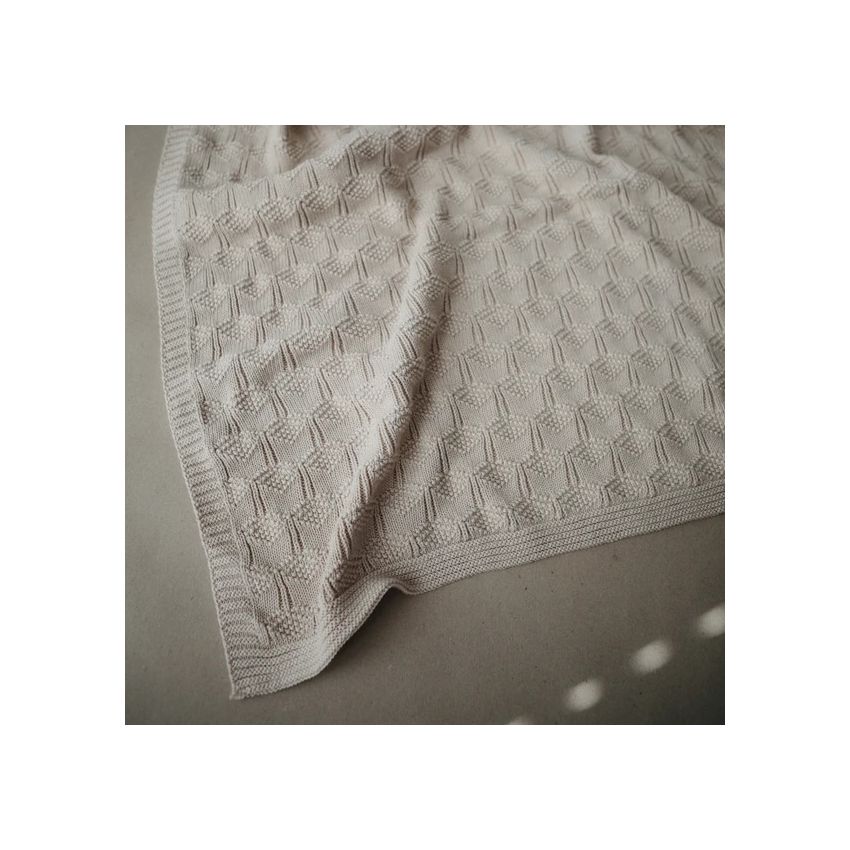 Mushie - Strickdecke Honeycomb Beige