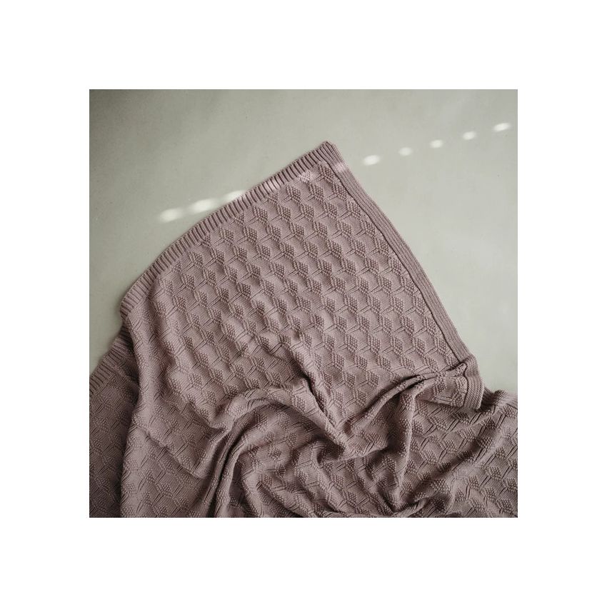 Mushie - Strickdecke Honeycomb Desert Rose