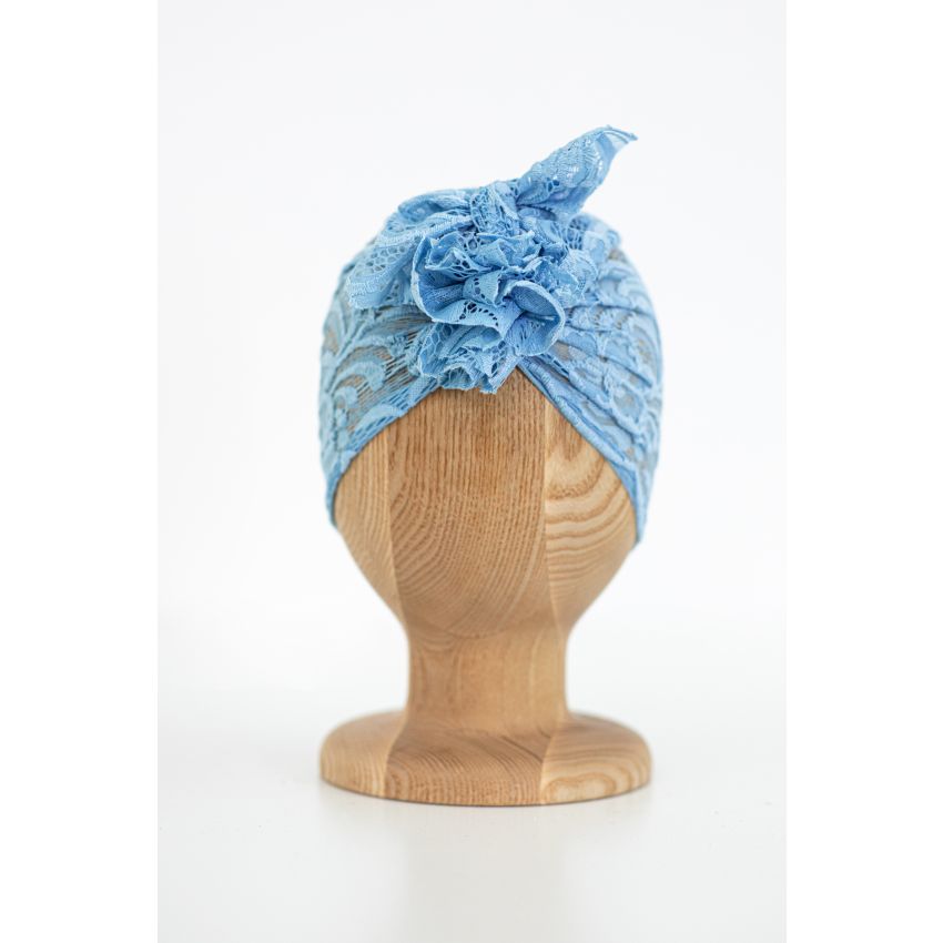 Looks by Luks -  Turban Lace Spitzen Blue