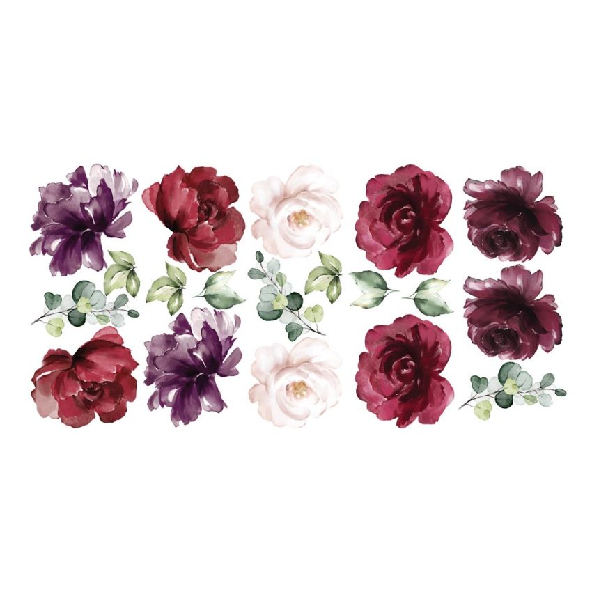 Ginger Monkey - Peony and Rose Burgundy