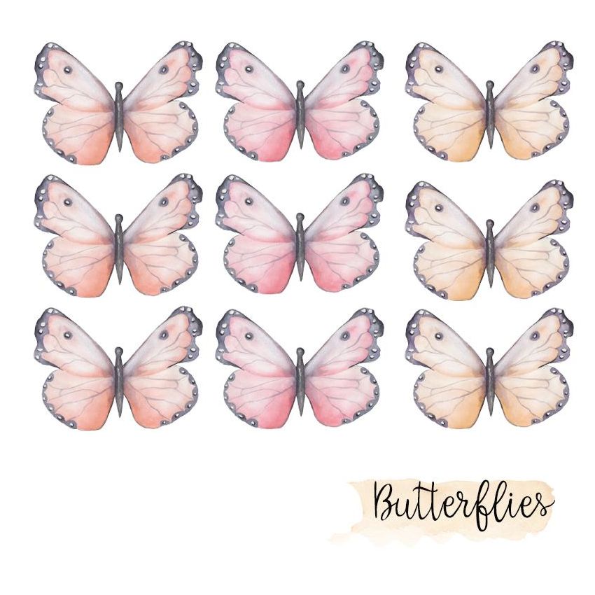 Little Rae Prints - Wandsticker Butterflies