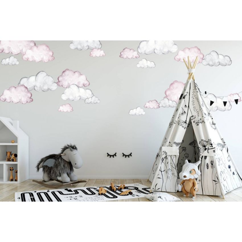 blond + noir - Wandsticker Clouds