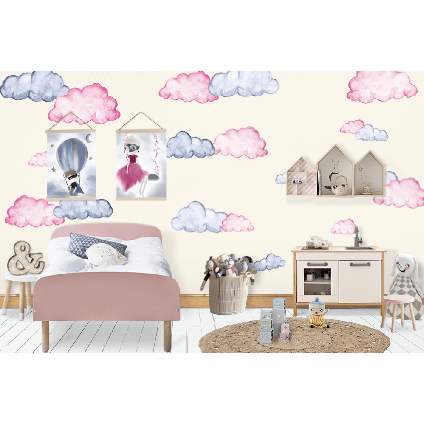 blond + noir - Wandsticker Clouds